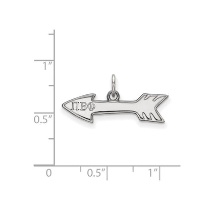 Sterlingsilber Rhodiniert Logoart Pi Beta Phi Sorority Symbol Extra Klein Anhänger