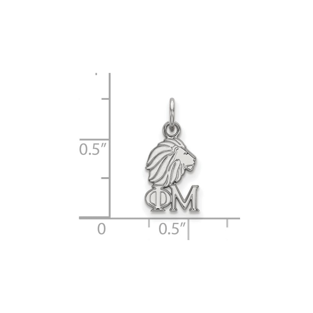 Sterlingsilber Rhodiniert Logoart Phi Mu Sorority Symbol Extra Klein Anhänger