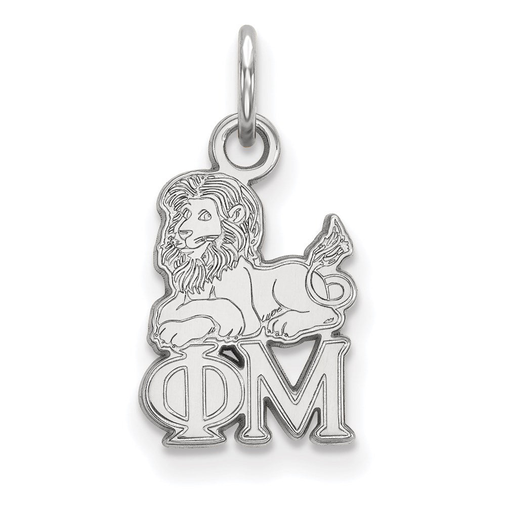Sterlingsilber Rhodiniert Logoart Phi Mu Sorority Symbol Extra Klein Anhänger