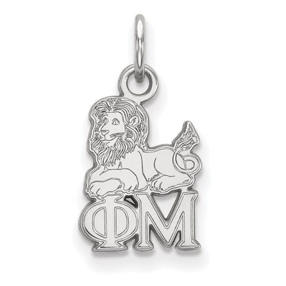 Sterlingsilber Rhodiniert Logoart Phi Mu Sorority Symbol Extra Klein Anhänger
