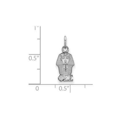 Sterlingsilber Rhodiniert Logoart Phi Sigma Sorority Symbol Extra Klein Anhänger