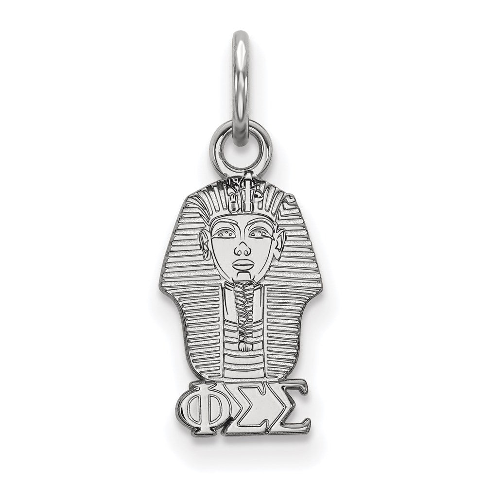 Sterlingsilber Rhodiniert Logoart Phi Sigma Sorority Symbol Extra Klein Anhänger