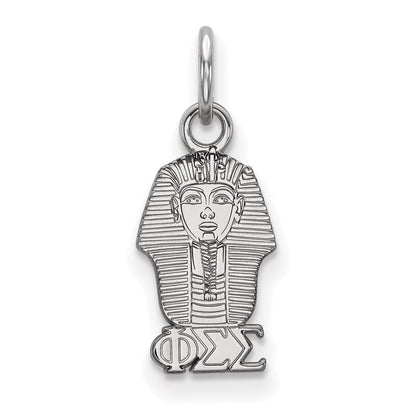 Sterlingsilber Rhodiniert Logoart Phi Sigma Sorority Symbol Extra Klein Anhänger