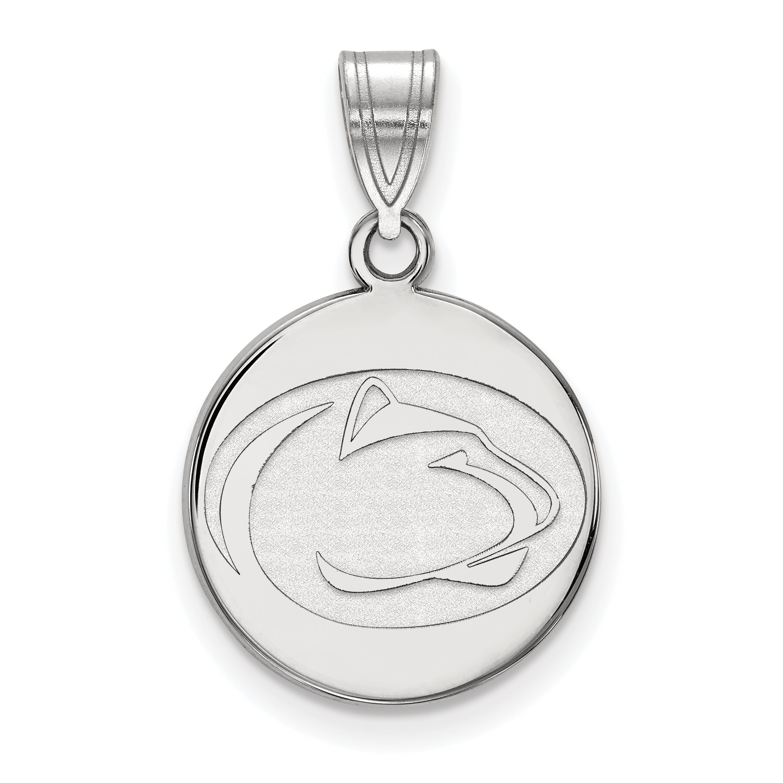 10K Weißgold Logoart Penn State University Löwe Mittel Plättchen Anhänger