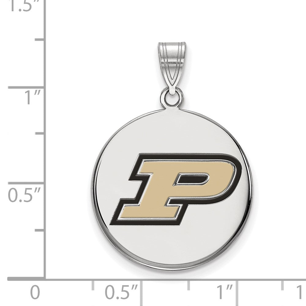 Sterlingsilber Rhodiniert Logoart Purdue University Buchstabe P Groß Emailliert Plättchen Anhänger