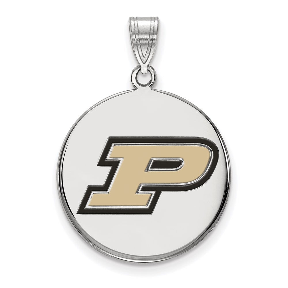 Sterlingsilber Rhodiniert Logoart Purdue University Buchstabe P Groß Emailliert Plättchen Anhänger