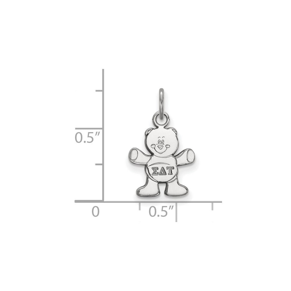 Sterlingsilber Rhodiniert Logoart Sigma Delta Tau Sorority Symbol Extra Klein Anhänger