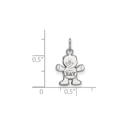 Sterlingsilber Rhodiniert Logoart Sigma Delta Tau Sorority Symbol Extra Klein Anhänger
