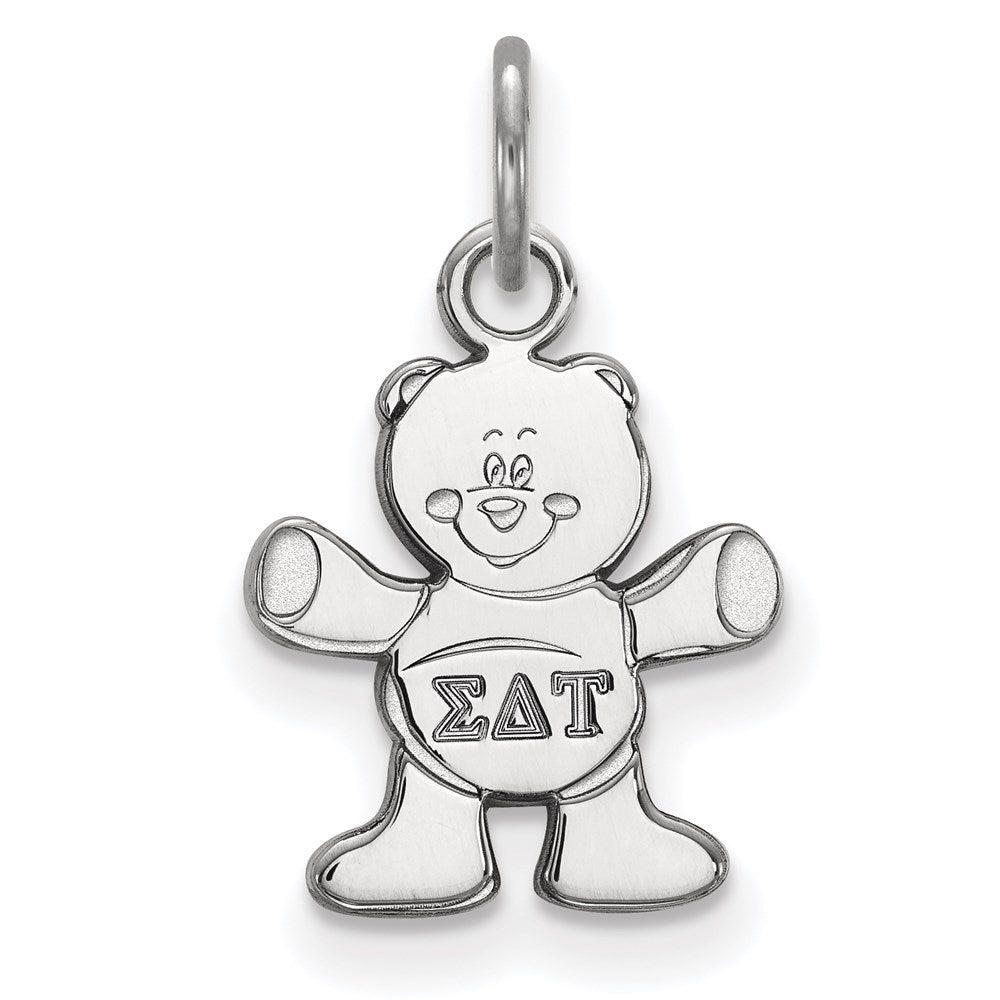 Sterlingsilber Rhodiniert Logoart Sigma Delta Tau Sorority Symbol Extra Klein Anhänger