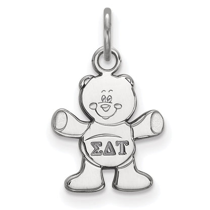 Sterlingsilber Rhodiniert Logoart Sigma Delta Tau Sorority Symbol Extra Klein Anhänger