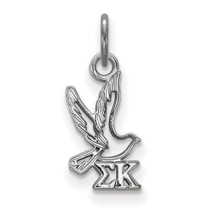 Sterlingsilber Rhodiniert Logoart Sigma Kappa Sorority Symbol Extra Klein Anhänger