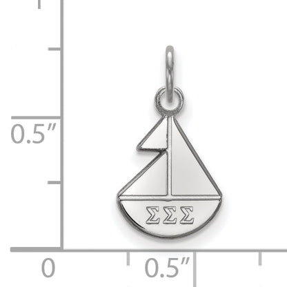 Sterlingsilber Rhodiniert Logoart Sigma Sorority Symbol Extra Klein Anhänger