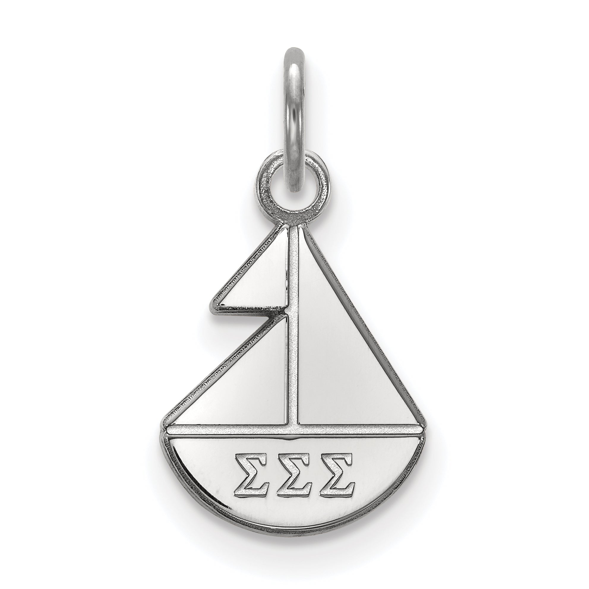 Sterlingsilber Rhodiniert Logoart Sigma Sorority Symbol Extra Klein Anhänger