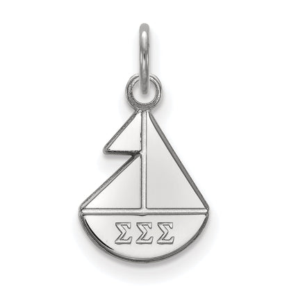 Sterlingsilber Rhodiniert Logoart Sigma Sorority Symbol Extra Klein Anhänger