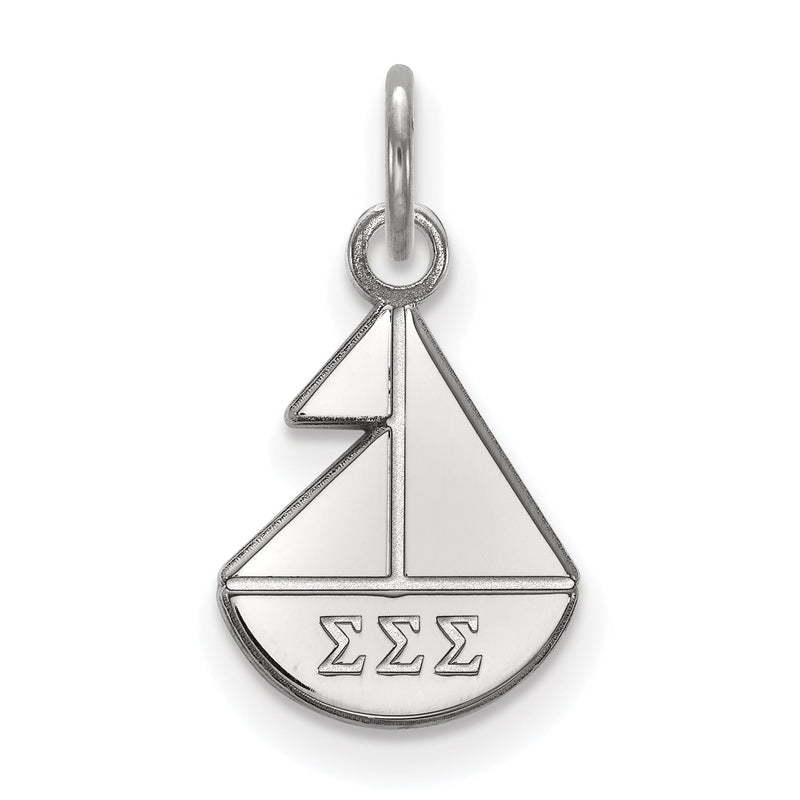 Sterlingsilber Rhodiniert Logoart Sigma Sorority Symbol Extra Klein Anhänger