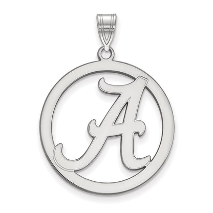 Sterlingsilber Rhodiniert Logoart University Of Alabama Extra Groß Buchstabe A Kreis Anhänger