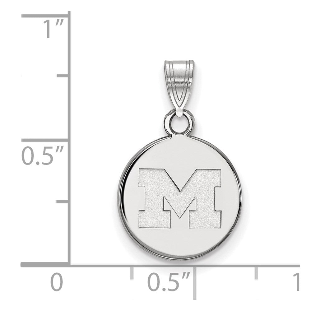 Sterlingsilber Rhodiniert Logoart University Of Michigan Buchstabe M Klein Plättchen Anhänger