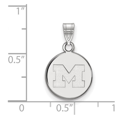 Sterlingsilber Rhodiniert Logoart University Of Michigan Buchstabe M Klein Plättchen Anhänger
