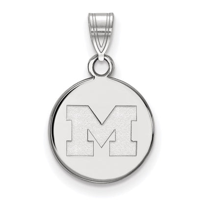 Sterlingsilber Rhodiniert Logoart University Of Michigan Buchstabe M Klein Plättchen Anhänger