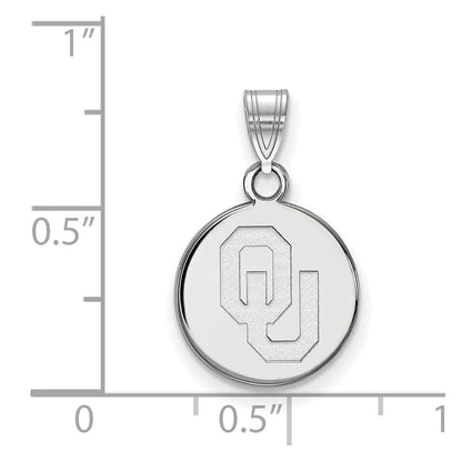 Sterlingsilber Rhodiniert Logoart University Of Oklahoma O U Klein Plättchen Anhänger