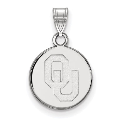 Sterlingsilber Rhodiniert Logoart University Of Oklahoma O U Klein Plättchen Anhänger