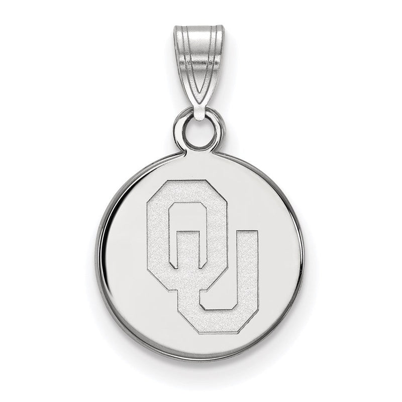 Sterlingsilber Rhodiniert Logoart University Of Oklahoma O U Klein Plättchen Anhänger