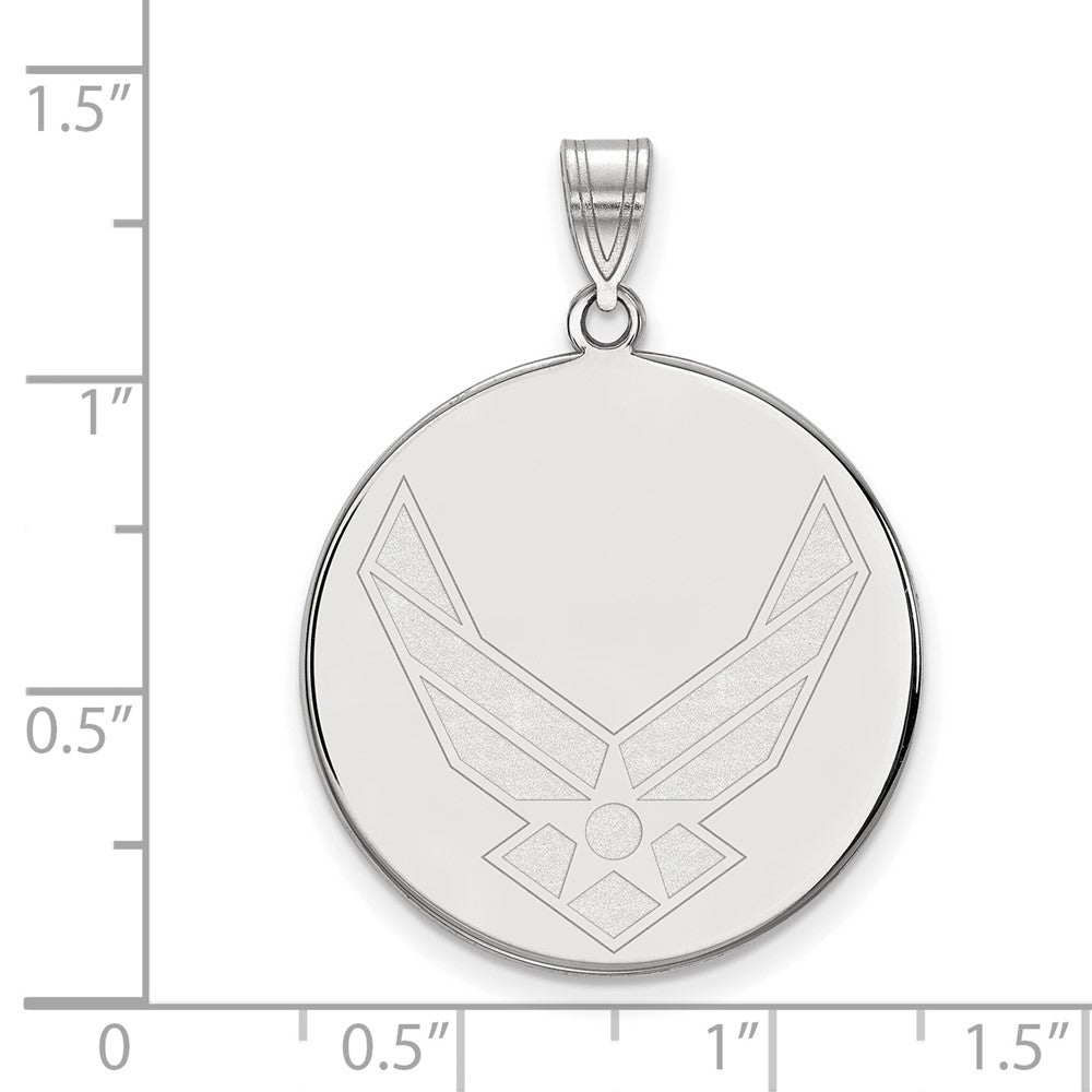 Sterlingsilber Rhodiniert Logoart U.s. Luft Kraft Xl Plättchen Anhänger
