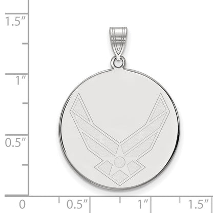 Sterlingsilber Rhodiniert Logoart U.s. Luft Kraft Xl Plättchen Anhänger