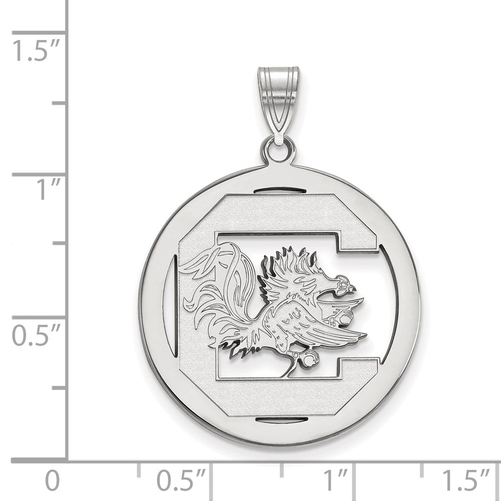 Sterlingsilber Rhodiniert Logoart University Of South Carolina Extra Groß Kreis Anhänger