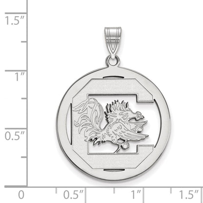 Sterlingsilber Rhodiniert Logoart University Of South Carolina Extra Groß Kreis Anhänger