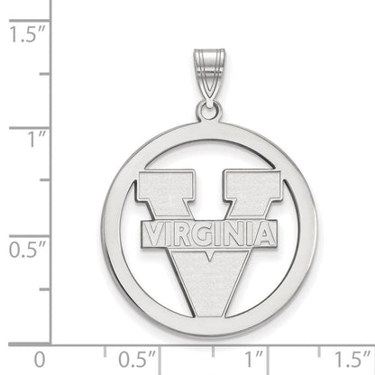Sterlingsilber Rhodiniert Logoart University Of Virginia Groß Kreis Anhänger