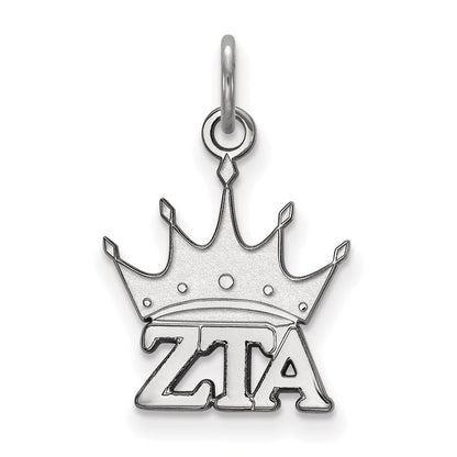 Sterlingsilber Rhodiniert Logoart Zeta Tau Alpha Sorority Symbol Extra Klein Anhänger