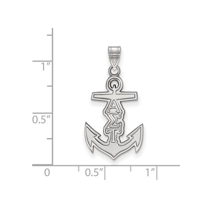 Sterlingsilber Rhodiniert Logoart Alpha Sigma Tau Sorority Symbol Klein Anhänger
