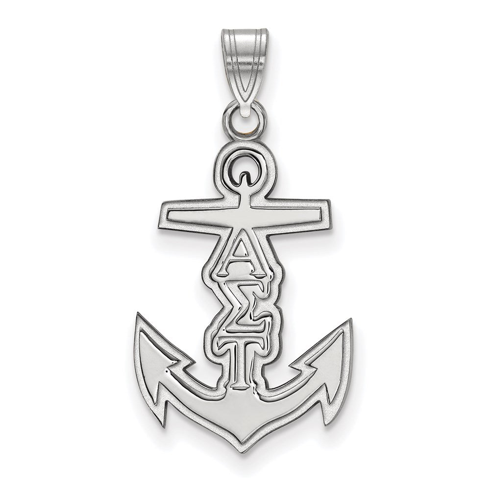 Sterlingsilber Rhodiniert Logoart Alpha Sigma Tau Sorority Symbol Klein Anhänger
