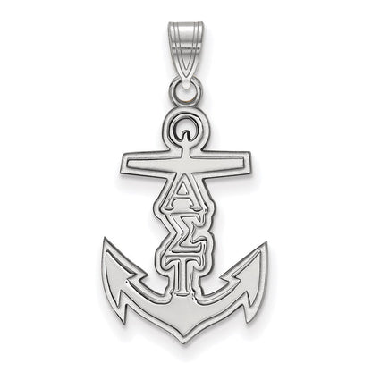 Sterlingsilber Rhodiniert Logoart Alpha Sigma Tau Sorority Symbol Klein Anhänger