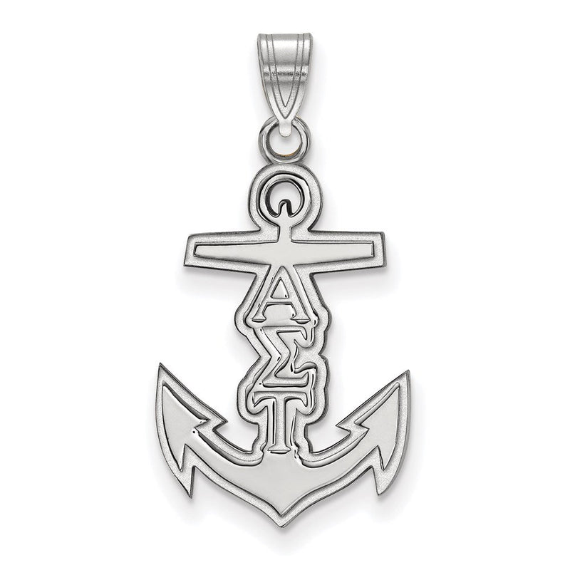 Sterlingsilber Rhodiniert Logoart Alpha Sigma Tau Sorority Symbol Klein Anhänger