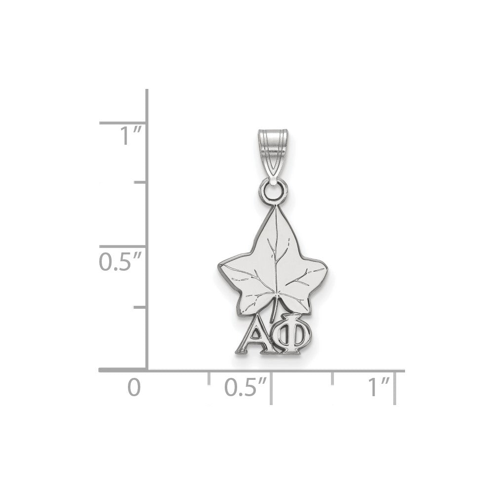 Sterlingsilber Rhodiniert Logoart Alpha Phi Sorority Symbol Klein Anhänger