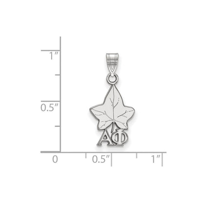 Sterlingsilber Rhodiniert Logoart Alpha Phi Sorority Symbol Klein Anhänger