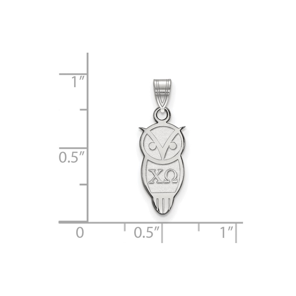 Sterlingsilber Rhodiniert Logoart Chi Omega Sorority Symbol Klein Anhänger