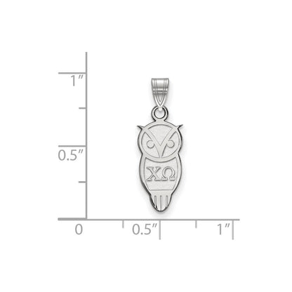 Sterlingsilber Rhodiniert Logoart Chi Omega Sorority Symbol Klein Anhänger