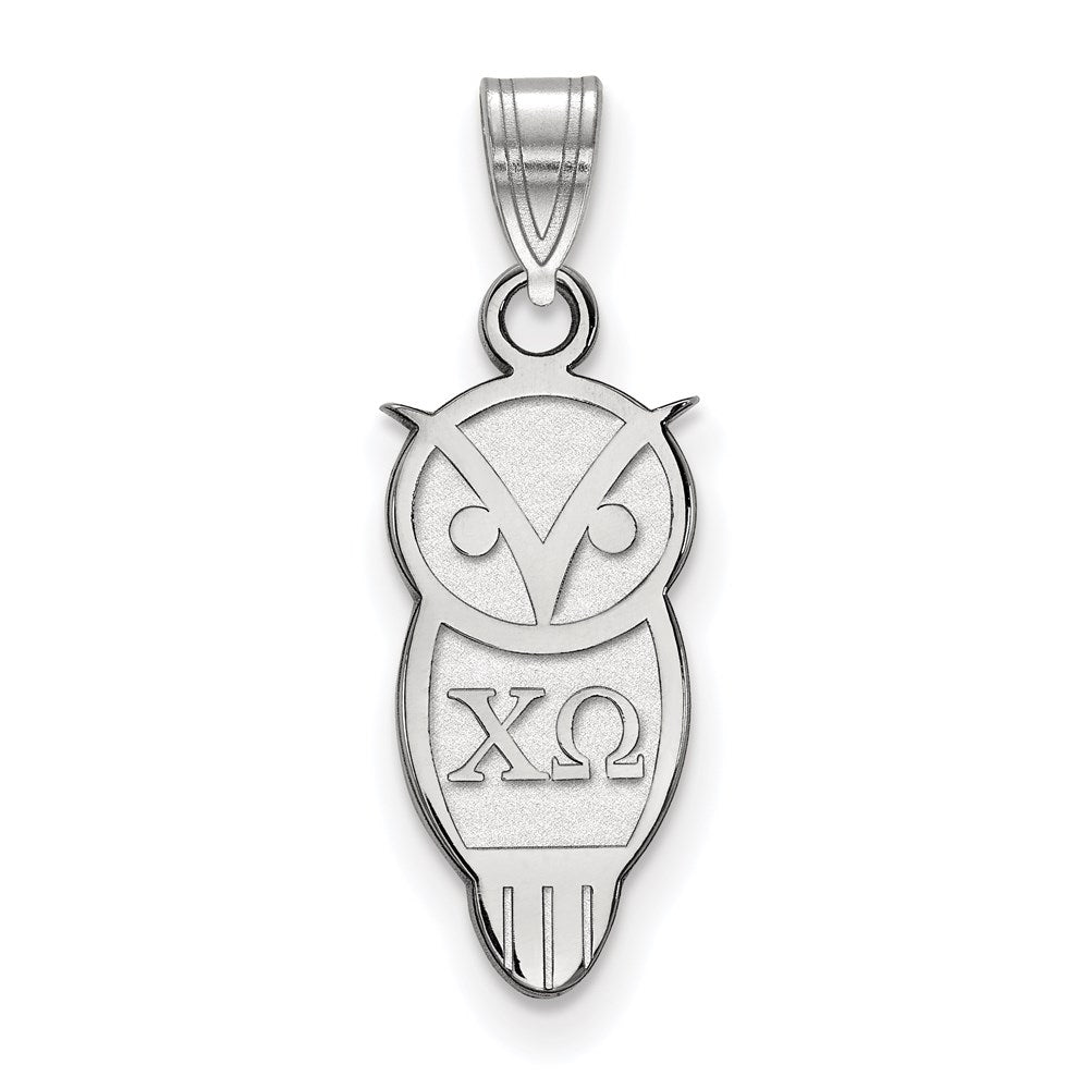 Sterlingsilber Rhodiniert Logoart Chi Omega Sorority Symbol Klein Anhänger