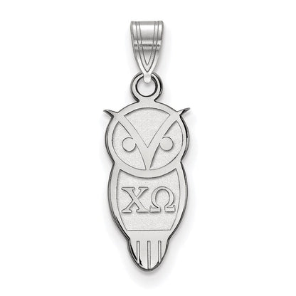 Sterlingsilber Rhodiniert Logoart Chi Omega Sorority Symbol Klein Anhänger