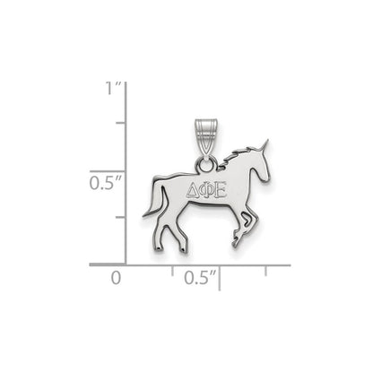 Sterlingsilber Rhodiniert Logoart Delta Phi Epsilon Sorority Symbol Klein Anhänger