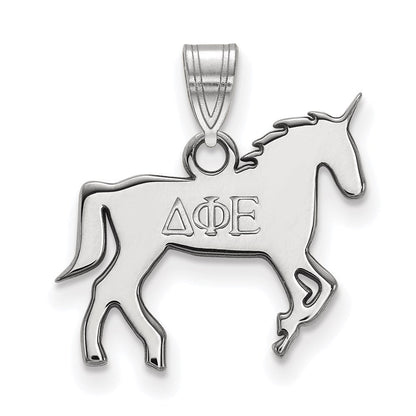 Sterlingsilber Rhodiniert Logoart Delta Phi Epsilon Sorority Symbol Klein Anhänger