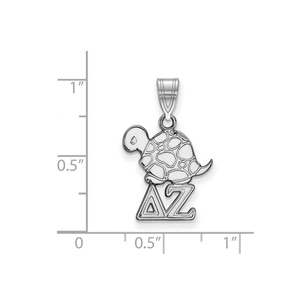 Sterlingsilber Rhodiniert Logoart Delta Zeta Sorority Symbol Klein Anhänger
