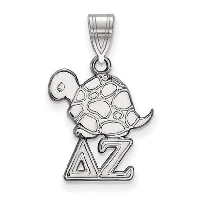Sterlingsilber Rhodiniert Logoart Delta Zeta Sorority Symbol Klein Anhänger