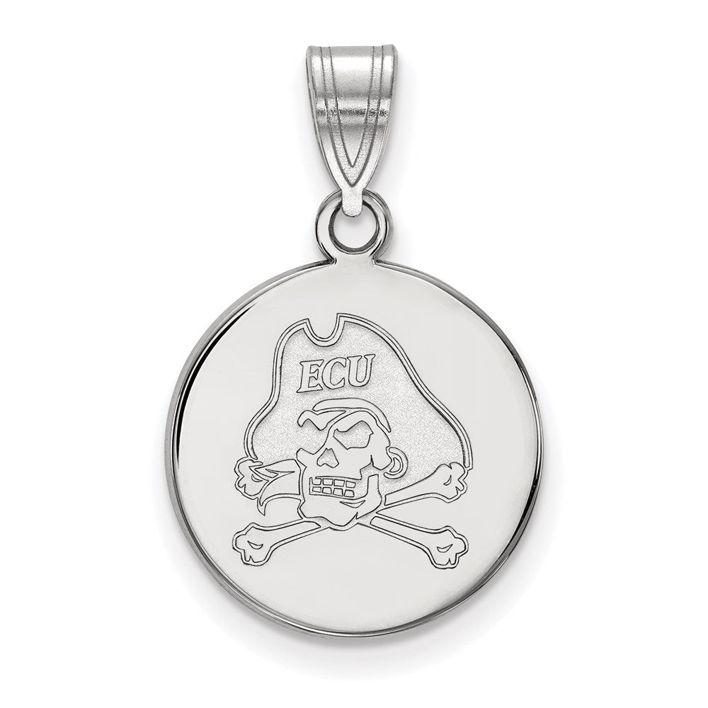 10K Weißgold Logoart Ost Carolina University Pirat Mittel Plättchen Anhänger