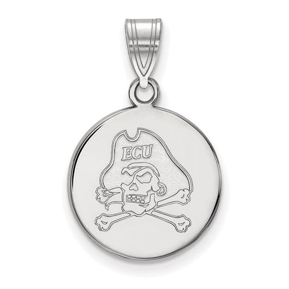 10K Weißgold Logoart Ost Carolina University Pirat Mittel Plättchen Anhänger