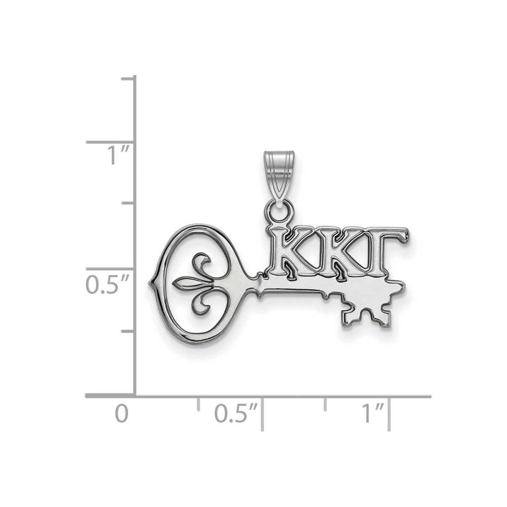 Sterlingsilber Rhodiniert Logoart Kappa Gamma Sorority Symbol Klein Anhänger