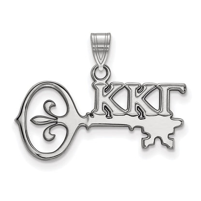 Sterlingsilber Rhodiniert Logoart Kappa Gamma Sorority Symbol Klein Anhänger
